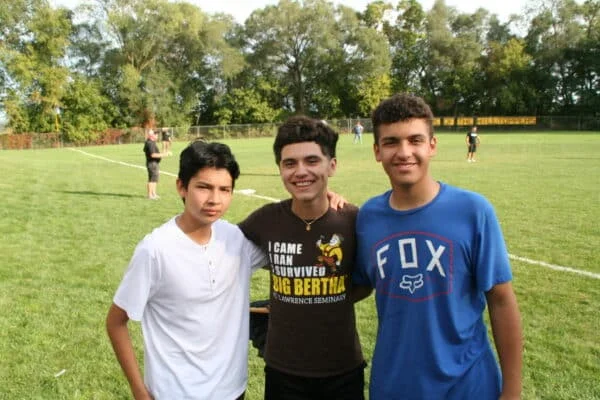students on soccer field