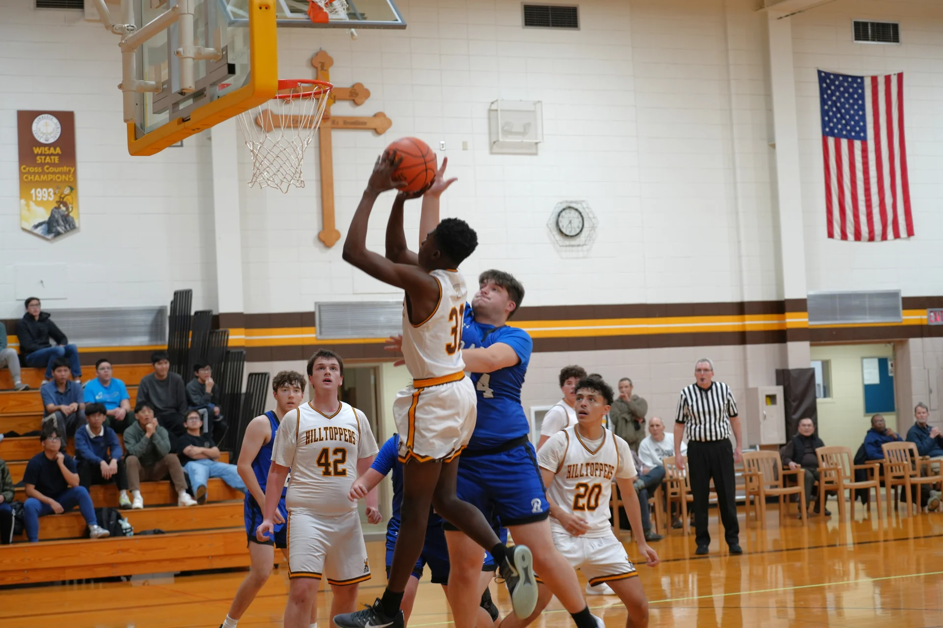 SLS basketball team on the court