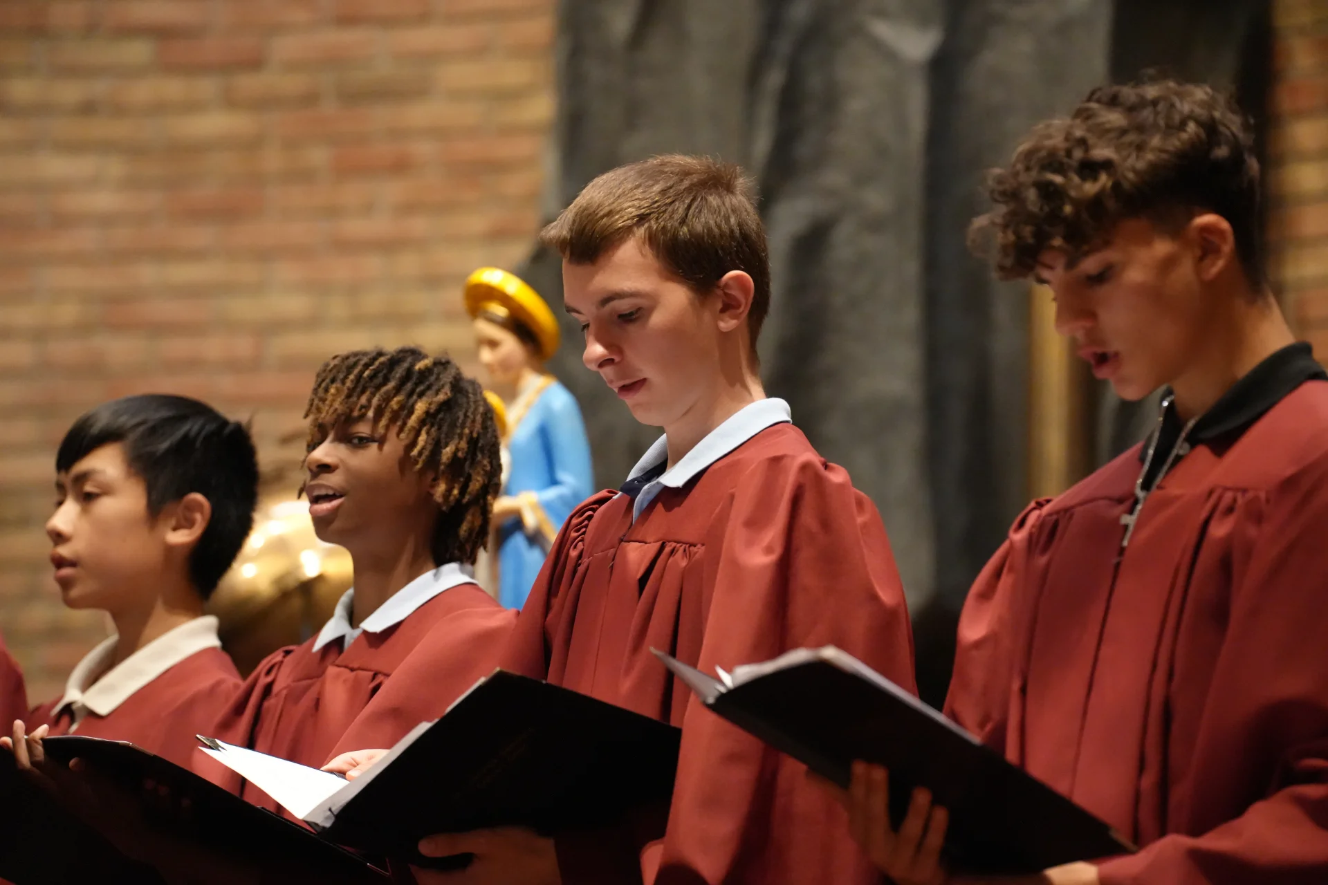 student choir during a stage performance